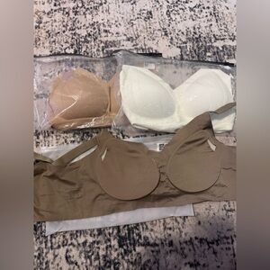 Seamless Comfort Bra Set - White, Cream, Tan